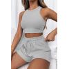 imageAUTOMET Womens 2 Piece Shorts Lounge Sets Two Piece Summer Workout Outfits Beach Vacation Trendy 2025 ClothesLightgrey
