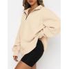 imageAUTOMET Womens Half Zip Oversized Sweatshirts Quarter Pullover Hoodies Long Sleeve Sweaters Fall Outfits Winter ClothesApricot