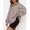 imageAUTOMET Womens Half Zip Oversized Sweatshirts Quarter Pullover Hoodies Long Sleeve Sweaters Fall Outfits Winter ClothesCoffeegrey