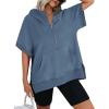 imageAUTOMET Oversized Hoodies for Women Short Sleeve Half zip Sweatshirt Fleece Loose Fit Pullover 2025 Fall Fashion OutfitsDusty Blue