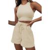 imageAUTOMET Womens 2 Piece Shorts Lounge Sets Two Piece Summer Workout Outfits Beach Vacation Trendy 2025 ClothesBeige