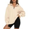 imageAUTOMET Womens Half Zip Oversized Sweatshirts Quarter Pullover Hoodies Long Sleeve Sweaters Fall Outfits Winter ClothesApricot