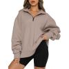 imageAUTOMET Womens Half Zip Oversized Sweatshirts Quarter Pullover Hoodies Long Sleeve Sweaters Fall Outfits Winter ClothesCoffeegrey