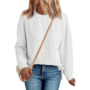imageAUTOMET Business Casual Long Sleeve Shirts Tops Womens Trendy Dressy Blouses Cute Work Loose Fit Tee Tshirts 2024 Fall Fashion Clothes Ladies Tunic Clothes Outfit Clothing White