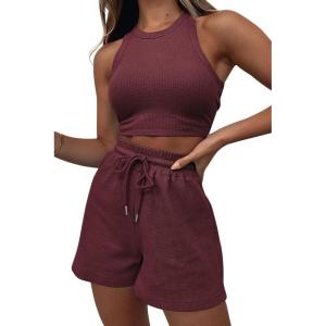 imageAUTOMET Womens 2 Piece Shorts Lounge Sets Two Piece Summer Workout Outfits Beach Vacation Trendy 2025 ClothesPurplered