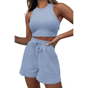 imageAUTOMET Womens 2 Piece Shorts Lounge Sets Two Piece Summer Workout Outfits Beach Vacation Trendy 2025 ClothesRoyalblue