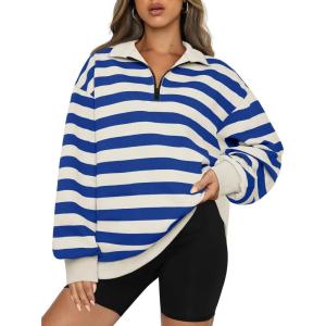 imageAUTOMET Womens Half Zip Oversized Sweatshirts Quarter Pullover Hoodies Long Sleeve Sweaters Fall Outfits Winter ClothesBlueapricot