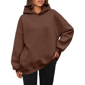 imageAUTOMET Womens Oversized Hoodies Fleece Sweatshirts Hooded Pullover 2025 Fashion Fall Clothes Trendy Outfits Winter SweaterBrown