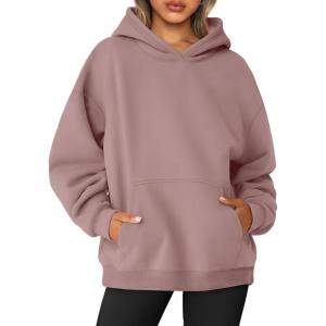 imageAUTOMET Womens Oversized Sweatshirts Fleece Hoodies Long Sleeve Shirts Pullover Fall Outfits 2025 with PocketDarkpink