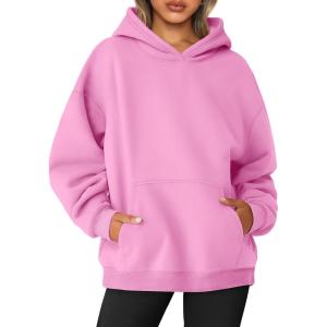 imageAUTOMET Womens Oversized Sweatshirts Fleece Hoodies Long Sleeve Shirts Pullover Fall Outfits 2025 with PocketPink