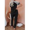 imageAUTOMET Lounge Sets For Women Two Piece Outfits Loungewear Short Sleeve Crewneck Jogger Pajama Set Sweatpants TracksuitBlack