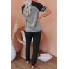 imageAUTOMET Lounge Sets For Women Two Piece Outfits Loungewear Short Sleeve Crewneck Jogger Pajama Set Sweatpants TracksuitBlackgrey