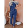 imageAUTOMET Lounge Sets For Women Two Piece Outfits Loungewear Short Sleeve Crewneck Jogger Pajama Set Sweatpants TracksuitBlue
