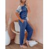 imageAUTOMET Lounge Sets For Women Two Piece Outfits Loungewear Short Sleeve Crewneck Jogger Pajama Set Sweatpants TracksuitBlue