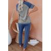 imageAUTOMET Lounge Sets For Women Two Piece Outfits Loungewear Short Sleeve Crewneck Jogger Pajama Set Sweatpants TracksuitBluegrey