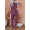 imageAUTOMET Lounge Sets For Women Two Piece Outfits Loungewear Short Sleeve Crewneck Jogger Pajama Set Sweatpants TracksuitFuchsia