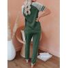 imageAUTOMET Lounge Sets For Women Two Piece Outfits Loungewear Short Sleeve Crewneck Jogger Pajama Set Sweatpants TracksuitGreen