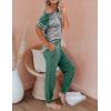 imageAUTOMET Lounge Sets For Women Two Piece Outfits Loungewear Short Sleeve Crewneck Jogger Pajama Set Sweatpants TracksuitGreengrey