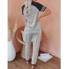 imageAUTOMET Lounge Sets For Women Two Piece Outfits Loungewear Short Sleeve Crewneck Jogger Pajama Set Sweatpants TracksuitGrey