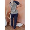 imageAUTOMET Lounge Sets For Women Two Piece Outfits Loungewear Short Sleeve Crewneck Jogger Pajama Set Sweatpants TracksuitNavybluegrey