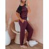 imageAUTOMET Lounge Sets For Women Two Piece Outfits Loungewear Short Sleeve Crewneck Jogger Pajama Set Sweatpants TracksuitWine Red