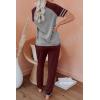 imageAUTOMET Lounge Sets For Women Two Piece Outfits Loungewear Short Sleeve Crewneck Jogger Pajama Set Sweatpants TracksuitWineredgrey