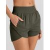 imageAUTOMET Womens Athletic Shorts High Waisted Running Shorts Gym Workout Shorts Casual Comfy Sport Shorts with Pockets 2025Armygreen