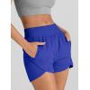 imageAUTOMET Womens Athletic Shorts High Waisted Running Shorts Gym Workout Shorts Casual Comfy Sport Shorts with Pockets 2025Blue