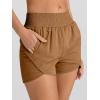 imageAUTOMET Womens Athletic Shorts High Waisted Running Shorts Gym Workout Shorts Casual Comfy Sport Shorts with Pockets 2025Brown
