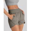 imageAUTOMET Womens Athletic Shorts High Waisted Running Shorts Gym Workout Shorts Casual Comfy Sport Shorts with Pockets 2025Coffee