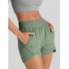 imageAUTOMET Womens Athletic Shorts High Waisted Running Shorts Gym Workout Shorts Casual Comfy Sport Shorts with Pockets 2025Green