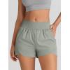 imageAUTOMET Womens Athletic Shorts High Waisted Running Shorts Gym Workout Shorts Casual Comfy Sport Shorts with Pockets 2025Grey