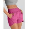 imageAUTOMET Womens Athletic Shorts High Waisted Running Shorts Gym Workout Shorts Casual Comfy Sport Shorts with Pockets 2025Magenta