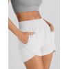 imageAUTOMET Womens Athletic Shorts High Waisted Running Shorts Gym Workout Shorts Casual Comfy Sport Shorts with Pockets 2025White