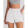 imageAUTOMET Womens Athletic Shorts High Waisted Running Shorts Gym Workout Shorts Casual Comfy Sport Shorts with Pockets 2025White