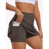 imageAUTOMET Womens Mini Tennis Skirt with Shorts Underneath 2025 Athletic Workout Cute Golf Skorts Trendy Summer Gym ClothesBrown
