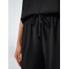 imageAUTOMET Womens Mock Neck 2 Piece Lounge Set Matching Summer Loose Fit Wide Leg Pants SetBlack