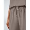 imageAUTOMET Womens Mock Neck 2 Piece Lounge Set Matching Summer Loose Fit Wide Leg Pants SetHeather Mocha