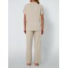 imageAUTOMET Womens Mock Neck 2 Piece Lounge Set Matching Summer Loose Fit Wide Leg Pants SetKhaki