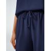 imageAUTOMET Womens Mock Neck 2 Piece Lounge Set Matching Summer Loose Fit Wide Leg Pants SetNavyblue