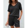 imageAUTOMET Womens Pajamas 2 Piece Lounge Sets Summer Tracksuits Ribbed Spring Outfits Matching Vacation Clothes LoungewearBlack