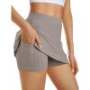 imageAUTOMET Womens Mini Tennis Skirt with Shorts Underneath 2025 Athletic Workout Cute Golf Skorts Trendy Summer Gym ClothesTaupe