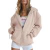 imageAUTOMET Womens Zip Up Hoodies Long Sleeve Fall Oversized Sweatshirts Fleece Y2K Jacket with Pockets 2025 Fashion ClothesKhaki