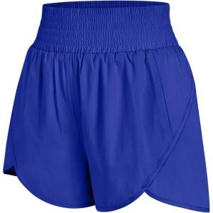 imageAUTOMET Womens Athletic Shorts High Waisted Running Shorts Gym Workout Shorts Casual Comfy Sport Shorts with Pockets 2025Blue