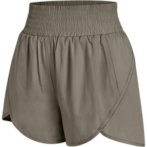 imageAUTOMET Womens Athletic Shorts High Waisted Running Shorts Gym Workout Shorts Casual Comfy Sport Shorts with Pockets 2025Coffee