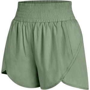 imageAUTOMET Womens Athletic Shorts High Waisted Running Shorts Gym Workout Shorts Casual Comfy Sport Shorts with Pockets 2025Green