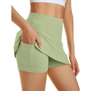imageAUTOMET Womens Mini Tennis Skirt with Shorts Underneath 2025 Athletic Workout Cute Golf Skorts Trendy Summer Gym ClothesGreen
