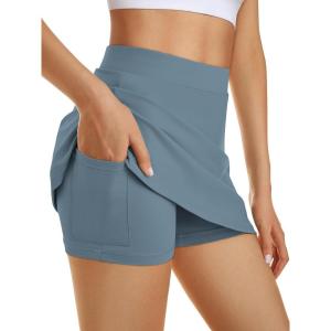 imageAUTOMET Womens Mini Tennis Skirt with Shorts Underneath 2025 Athletic Workout Cute Golf Skorts Trendy Summer Gym ClothesIndigo