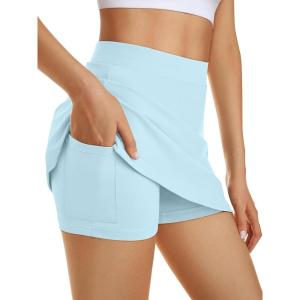 imageAUTOMET Womens Mini Tennis Skirt with Shorts Underneath 2025 Athletic Workout Cute Golf Skorts Trendy Summer Gym ClothesLightblue