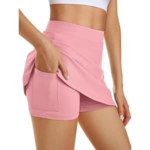 imageAUTOMET Womens Mini Tennis Skirt with Shorts Underneath 2025 Athletic Workout Cute Golf Skorts Trendy Summer Gym ClothesPink